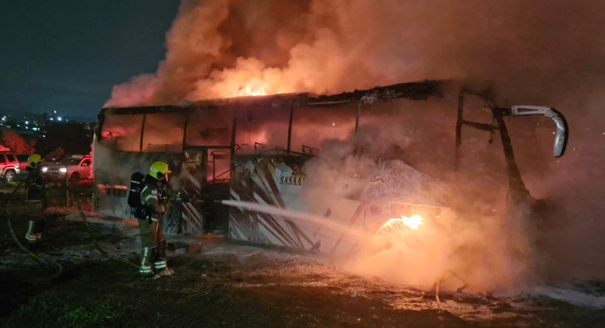 اندلاع حريق بحافلة في شفاعمرو دون إصابات