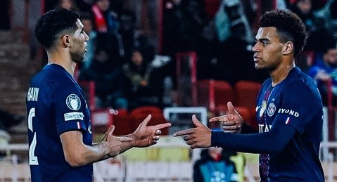 حكيمي ودوي يقودان ريمونتادا باريس أمام موناكو بدوري الأبطال