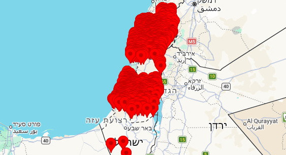 رشقات صاروخية إيرانية متواصلة تستهدف الشمال والمركز والجنوب والقدس