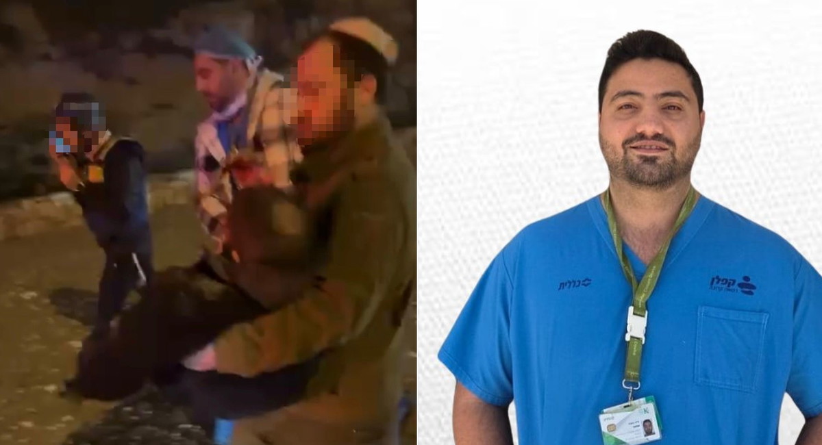 د. جورج عصفور، ينقذ مصابين بعد سقوط صاروخ في القدس