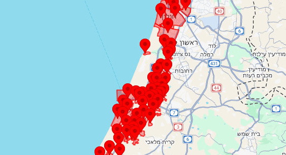دوي صافرات الإنذار في المركز واشدود واشكلون إثر إطلاق صواريخ من لبنان