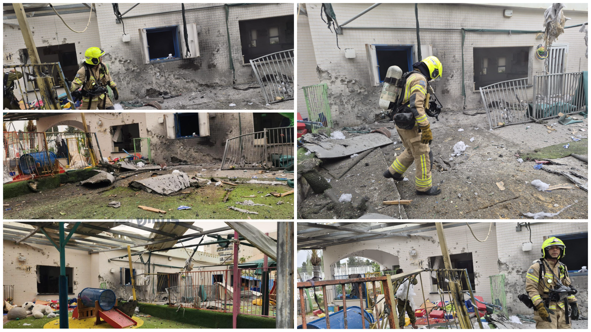 سقوط شظايا صواريخ على روضة أطفال في نهاريا