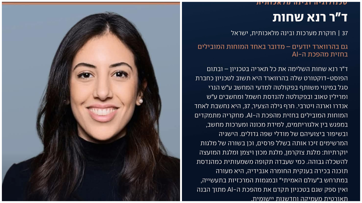 إنجاز علمي عربي استثنائي: الدكتورة رنا شحوت - أيوب من الناصرة  ضمن قائمة الأربعين الأكثر تأثيراً عالمياً