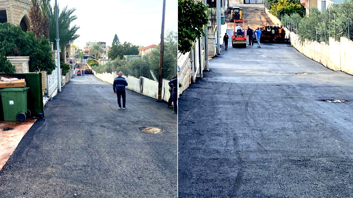 استمرار مشروع تعبيد الشوارع بالحارات في كفرقرع