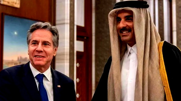 خلال لقاء بلينكن.. أمير قطر يدعو لوقف فوري لإطلاق النار في غزة