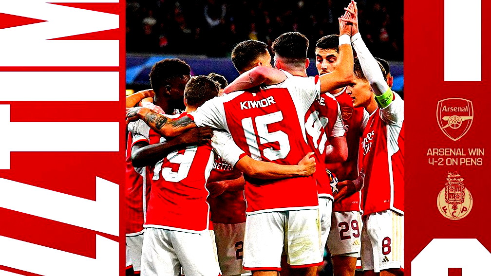 آرسنال يتخطّى بورتو ويبلغ ربع نهائي دوري أبطال أوروبا