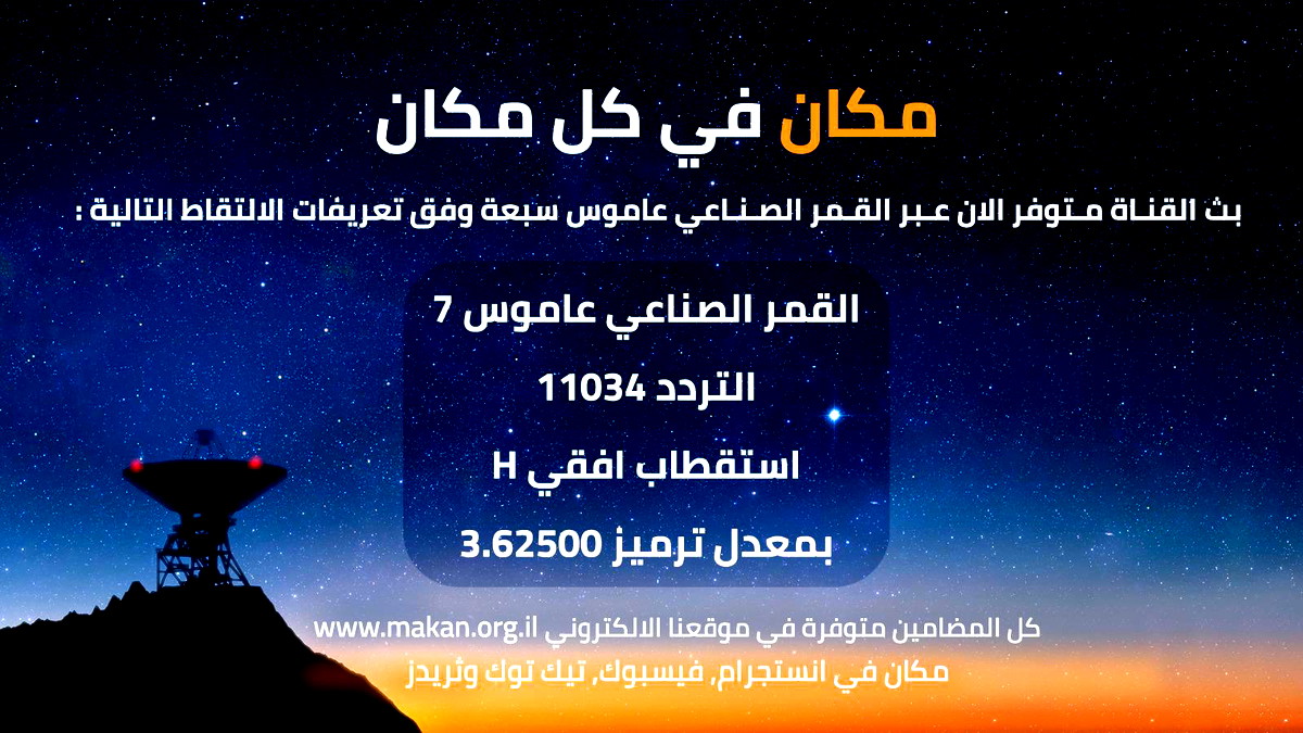 بعد المعاينة ووفقًا لتوجهات الجمهور: مكان تعود الى القمر الصناعي عاموس 7