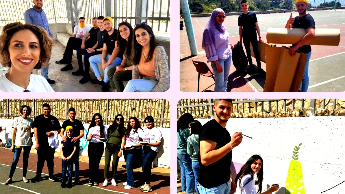 الناصرة: إعادة إحياء جدار طويل يمتد من مبنى المدرسة الإعدادية