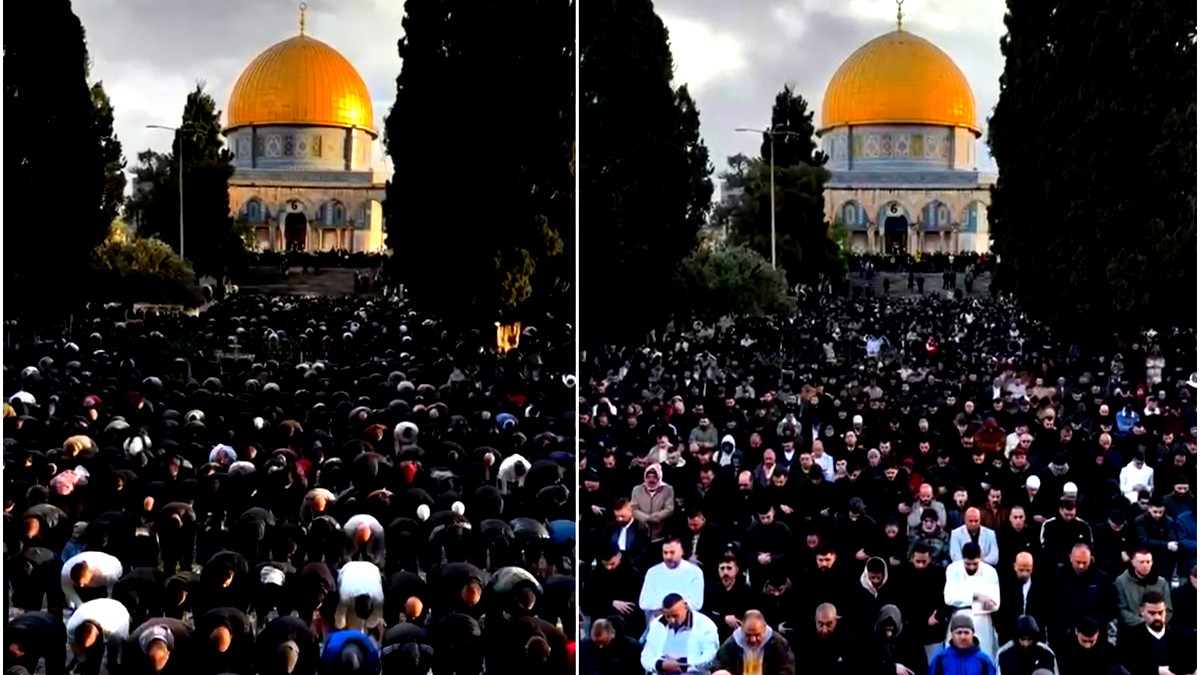 60 ألف مصلٍ ادوا اليوم صلاة عيد الفطر في باحات المسجد الأقصى المبارك