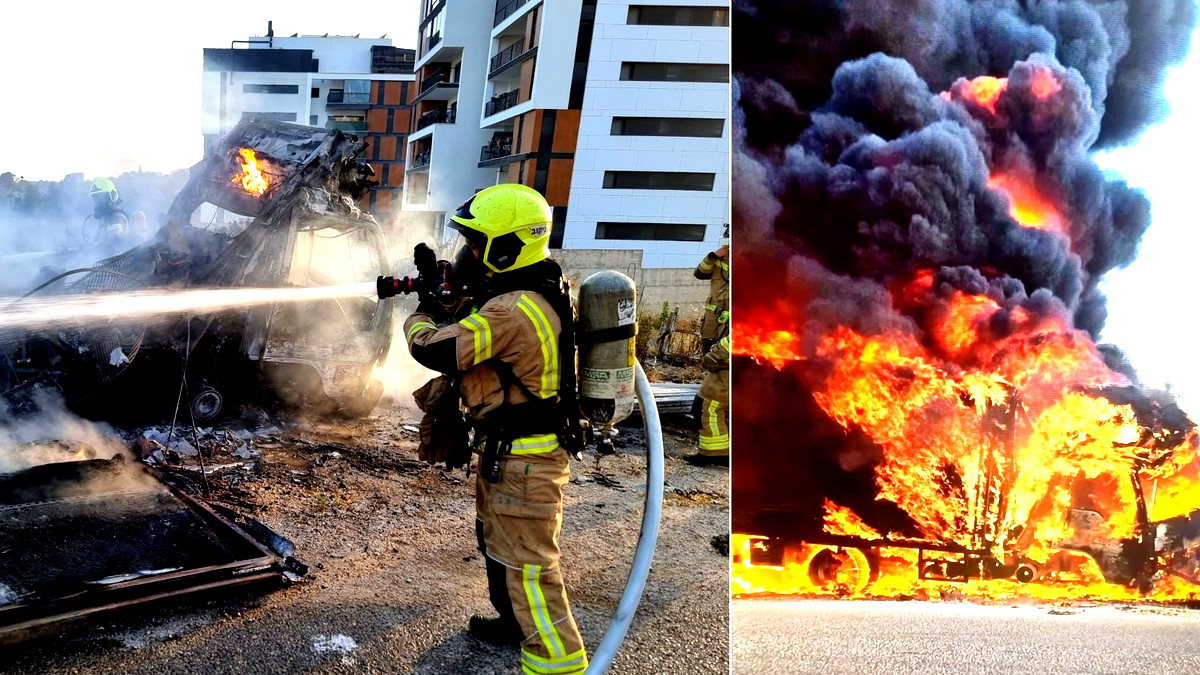 الناصرة: اندلاع النيران بشاحنة وسيارتين بحي الفاخورة