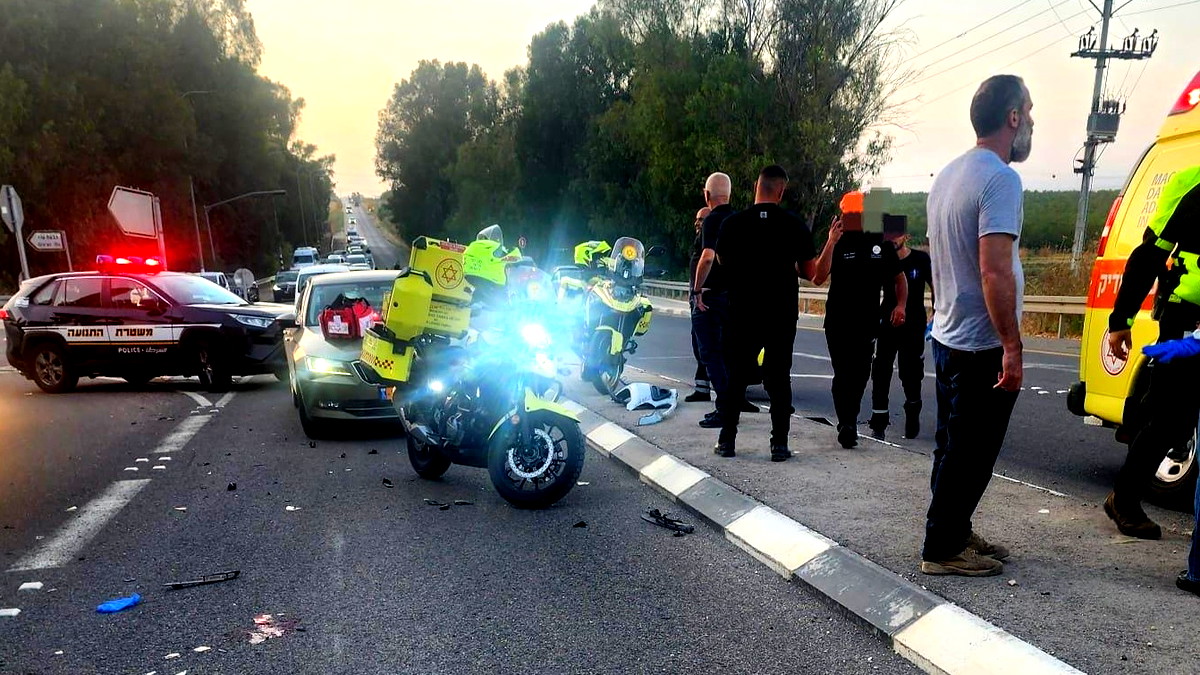 اصابة سائق دراجة نارية بجراح خطيرة اثر حادث طرق على شارع 66 قرب مفرق مجيدو