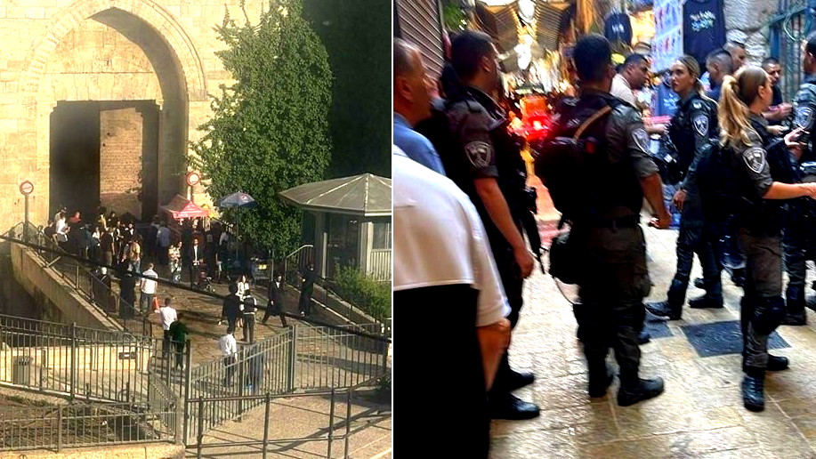 القدس- جندي اطلق النار على شاب بالبلدة القديمة واصابه بجراح خطيرة - الشرطة: الجندي يدعي انه حاول خطف سلاحه