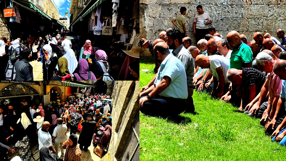 الشرطة الإسرائيلية تمنع الآلاف من المجتمع العربي من دخول المسجد الأقصى وتدفعهم إلى خارج الأسوار... أدوا الصلاة في الطرقات