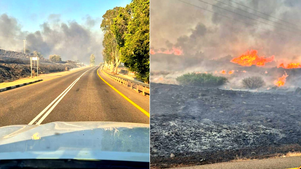  إخلاء كنيسة كفار ناحوم قرب طبريا جراء حريق كبير في منطقة وعرية