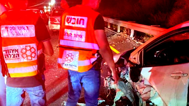 اصابة رجل وشاب بجراح متوسطة اثر حادث طرق على شارع 75 قرب يافة الناصرة