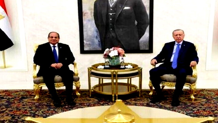 خلال مؤتمر صحفي.. أردوغان يرفض هجوم إسرائيل على مصر، والسيسي يؤكد وجود "رغبة صادقة" للتعاون مع تركيا