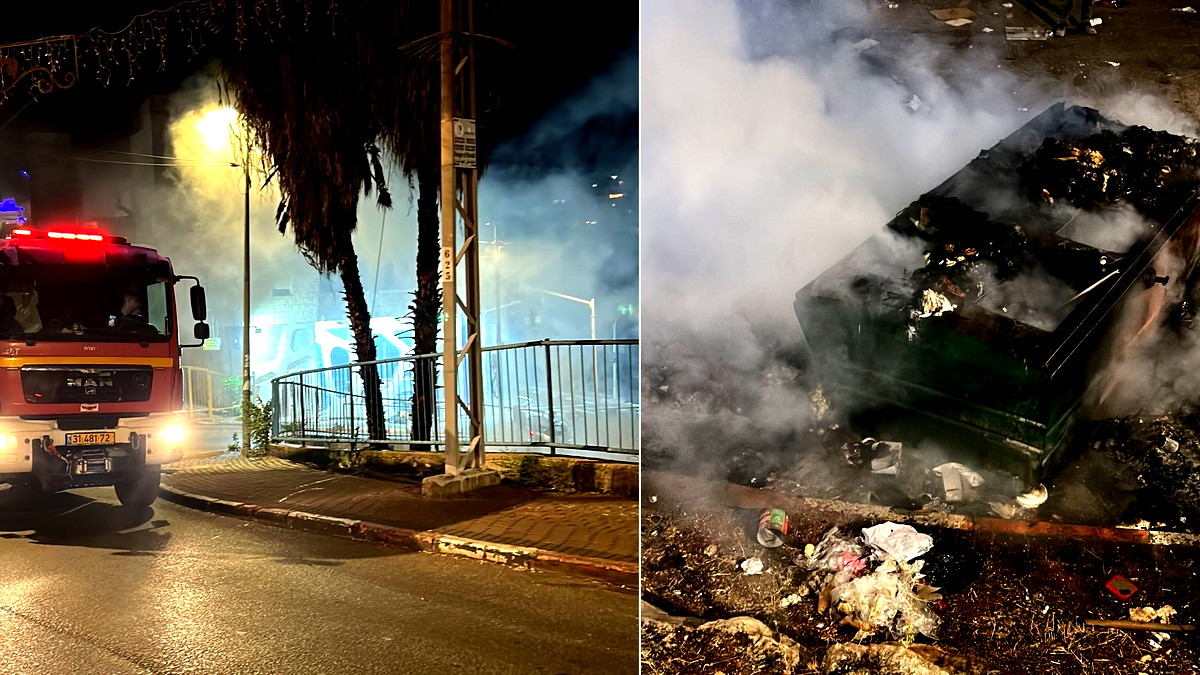 الناصرة: اندلاع حريق بعد اشعال النيران بنفايات في موقف سيارات