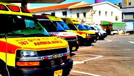 إصابة عامل (27 عامًا) بجراح متوسطة  إثر سقوطه عن رافعة ارتفاعها حوالي 6 أمتار عند مدخل شقيب السلام