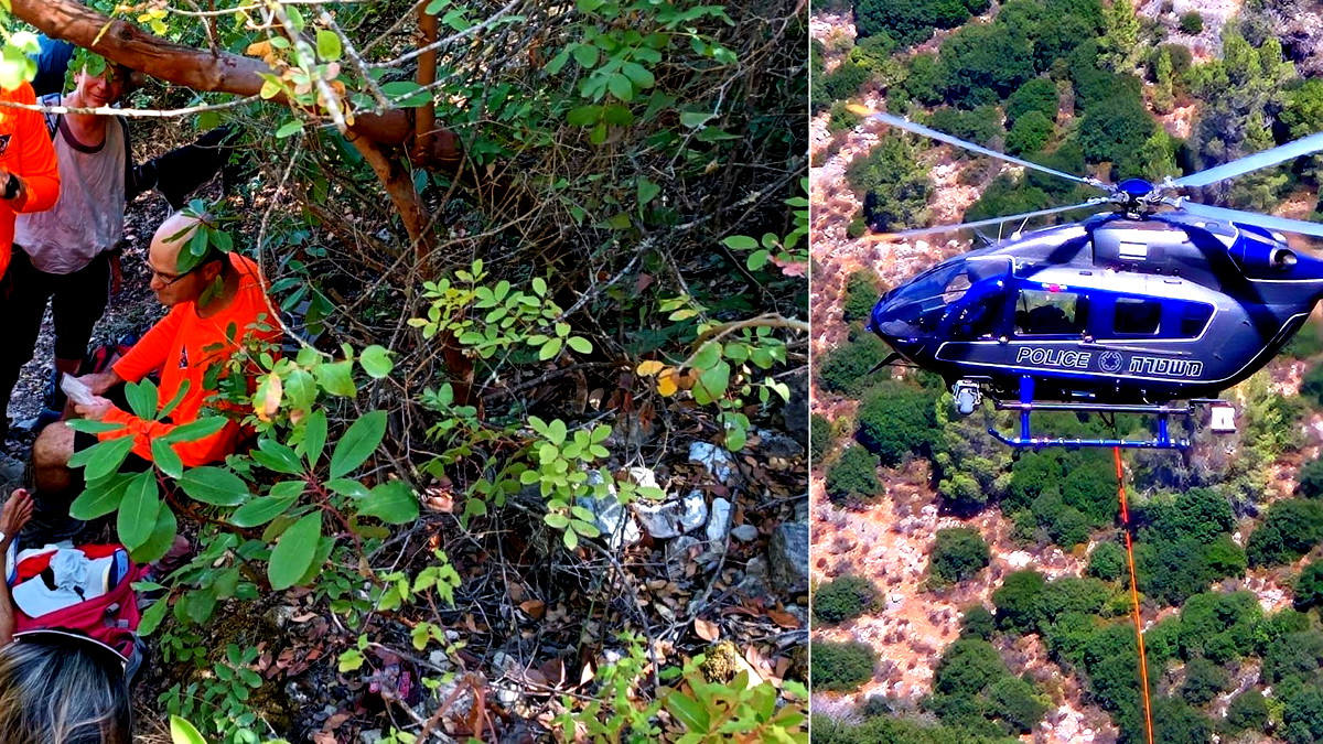 القدس: تخليص مسنة علقت بعد ان اصيبت بجراح خلال تجوالها في منطقة احراش