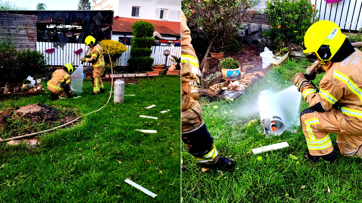 جفعات آبني: تسرب غاز عقب سقوط شظايا صاروخية