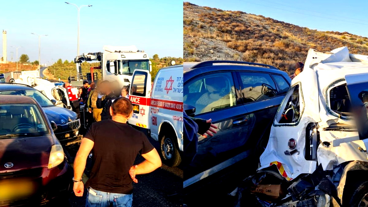 القدس: مصرع رجل (60 عامًا) وإصابة خمسة آخرين إثر حادث طرق وقع بين شاحنة وثلاث مركبات على شارع 443 