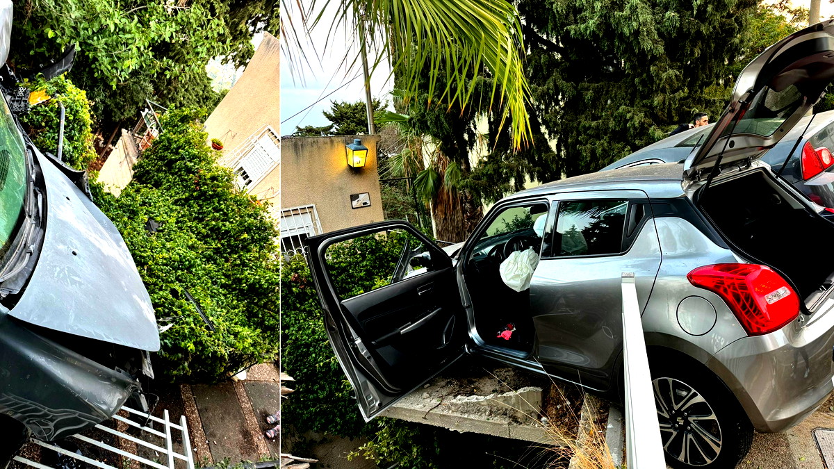 حيفا: تخليص سائق فقد السيطرة على السيارة