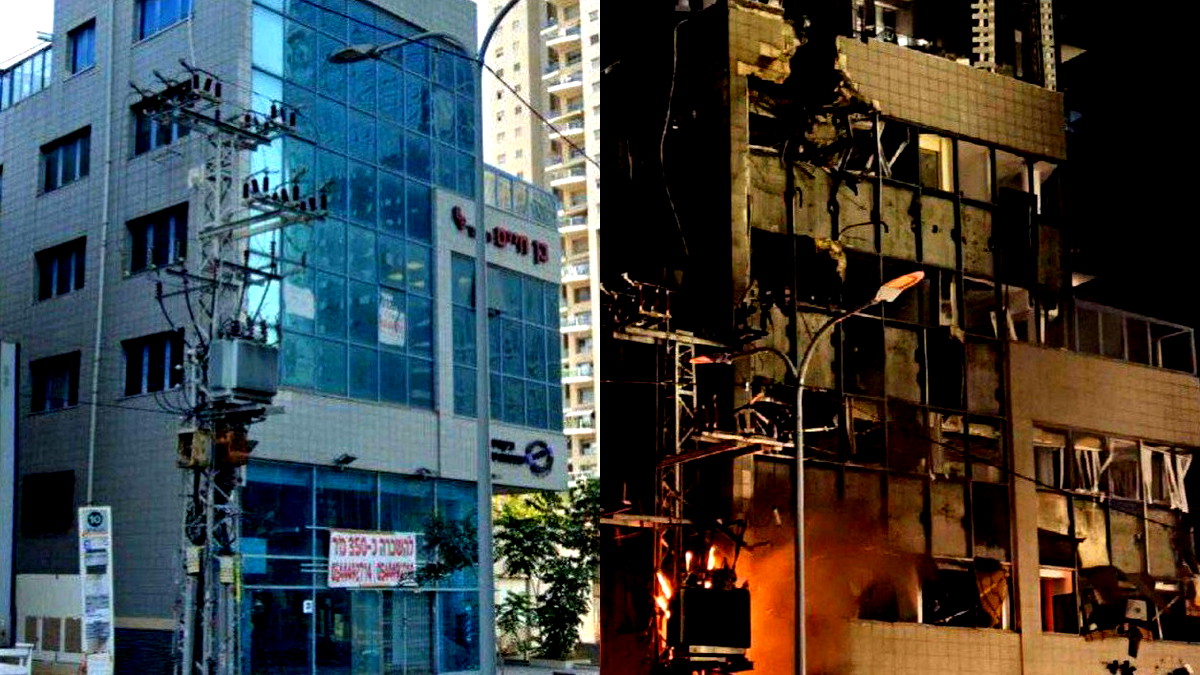 اصابة 5 اشخاص بينهم سيدة بجراح خطيرة اثر الرشقة الصاروخية نحو تل ابيب