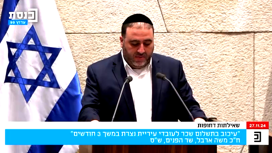 بعد استجواب تقدمت به النائبة توما سليمان- وزير الداخلية موشيه أربيل يرّد: بلدية الناصرة تعاني من أزمة مالية وعليها رفع نسبة الجباية 