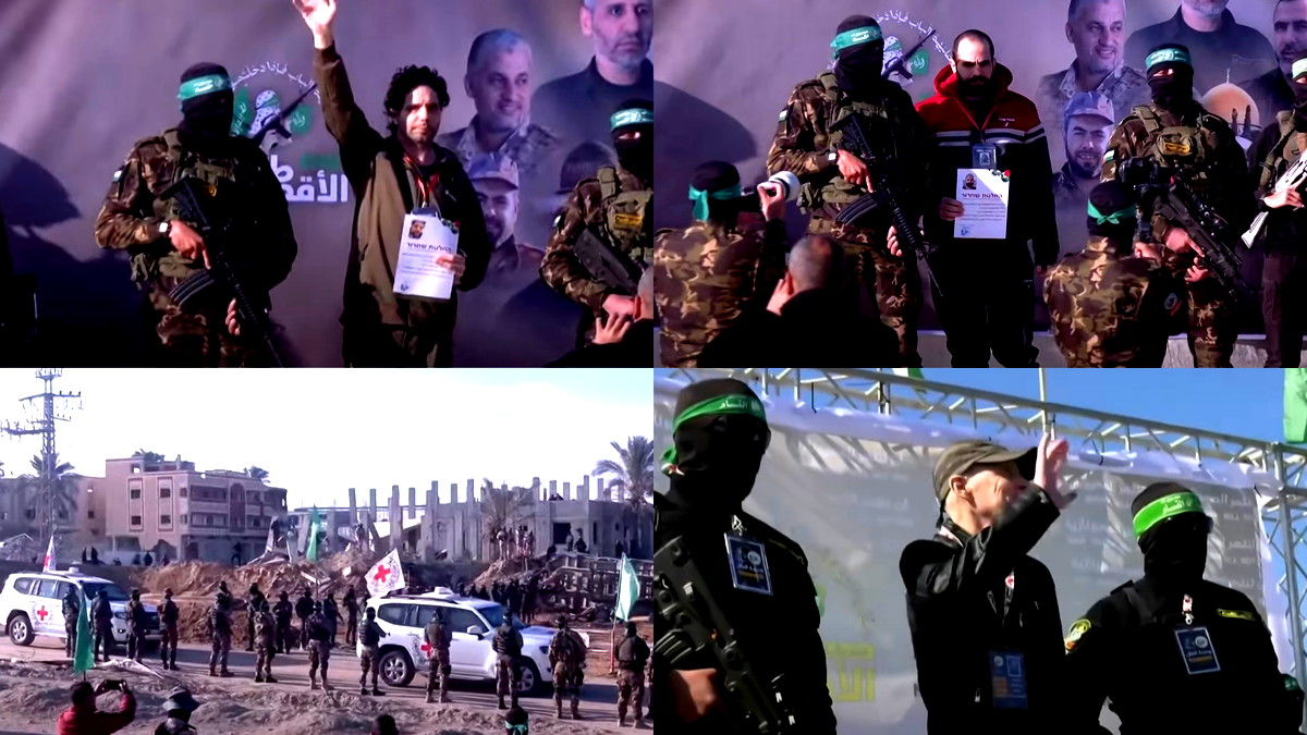 كتائب القسام تسلم 3 أسرى إسرائيليين إلى الصليب الأحمر في خانيونس وميناء غزة