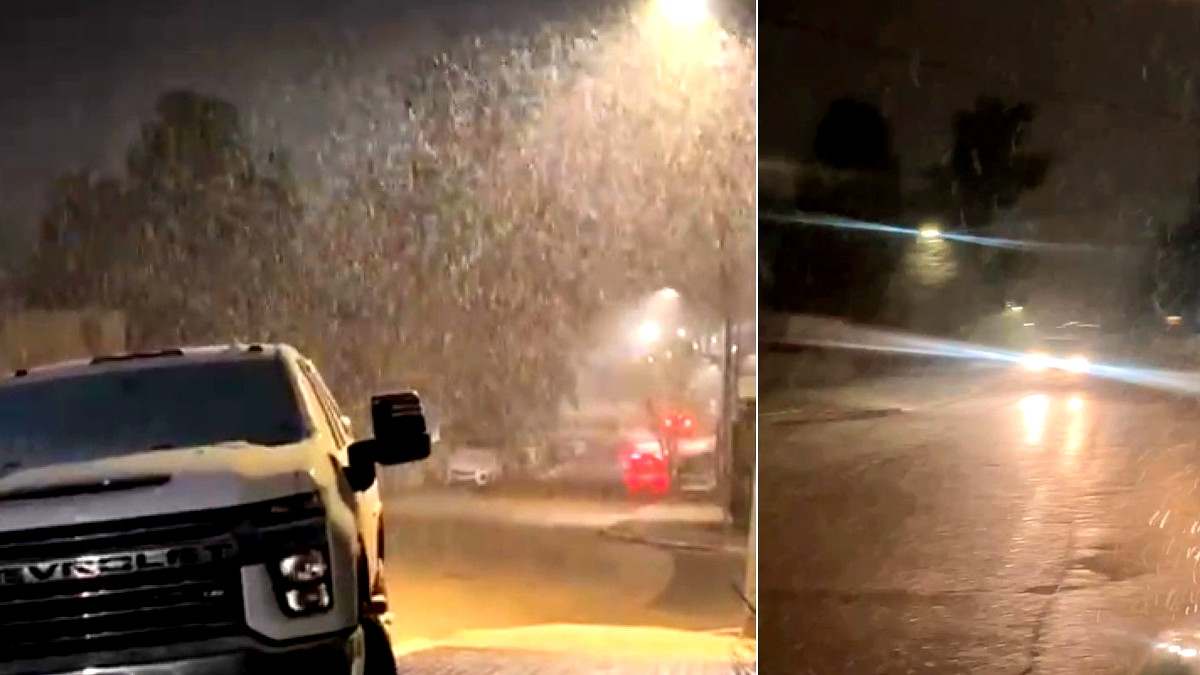 فيديو|بدء تساقط الثلوج في منطقة صفد