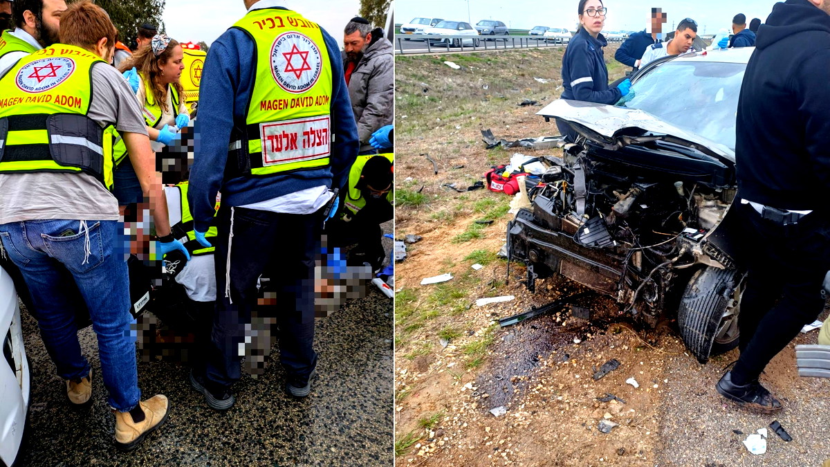 إصابة شاب وشابة (25 عامًا) بجراح خطيرة إثر حادث سير ذاتي على شارع 6 بالقرب من كريات جات