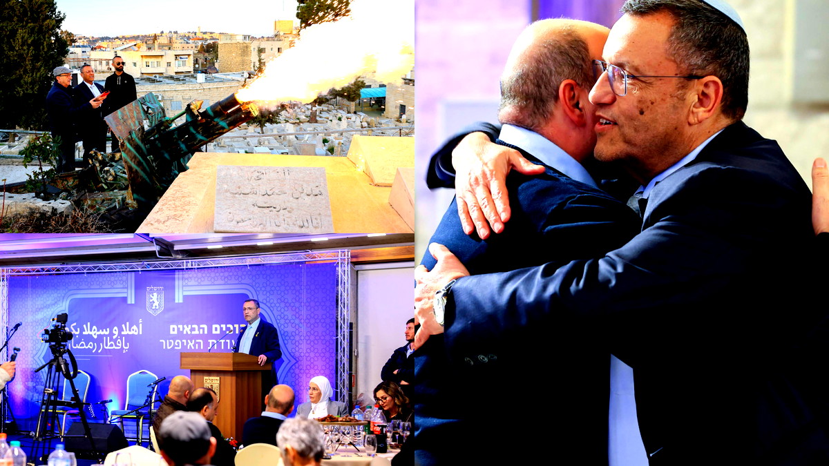 رئيس بلدية القدس يطلق مدفع رمضان التقليدي ويستضيف كبار الشخصيات من شرقي القدس لتناول وجبة إفطار