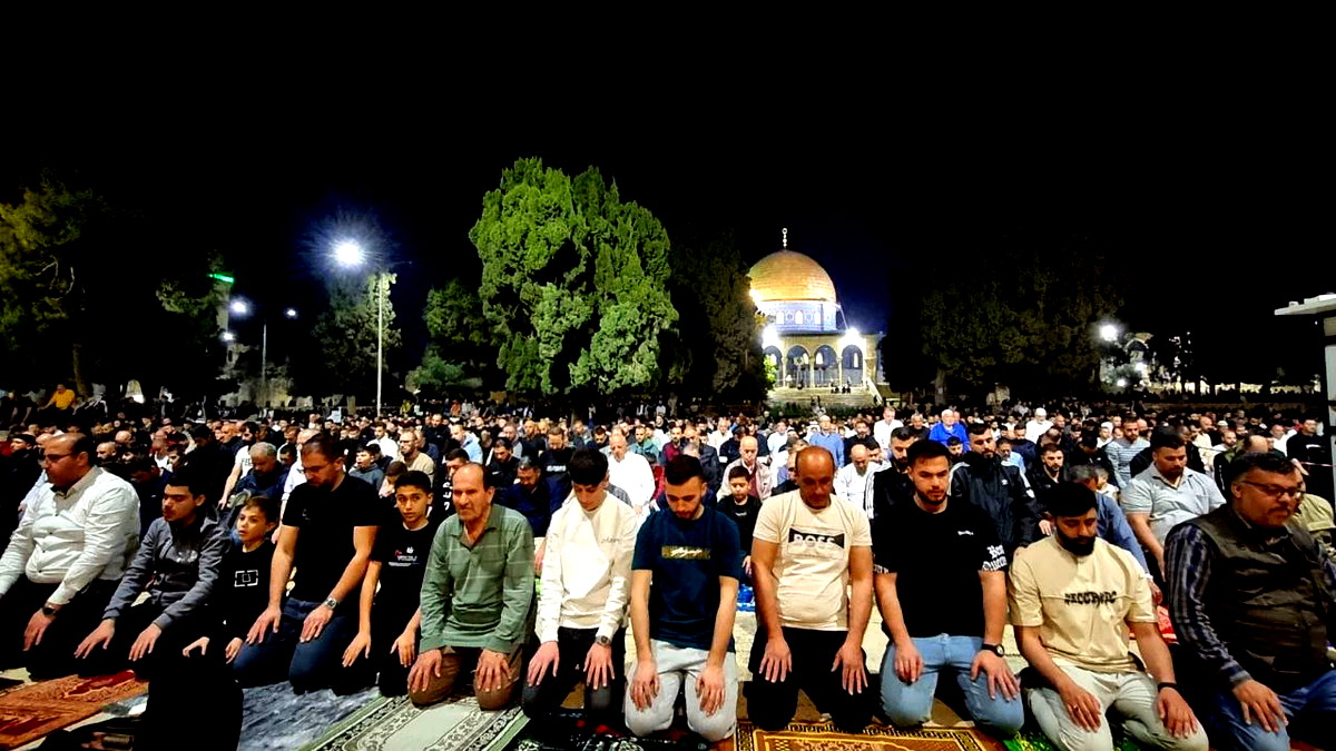 فيديو وصور| 70 ألف مصلٍّ أدوا صلاتي العشاء والتراويح في اليوم السادس عشر من شهر رمضان المبارك في رحاب المسجد الأقصى