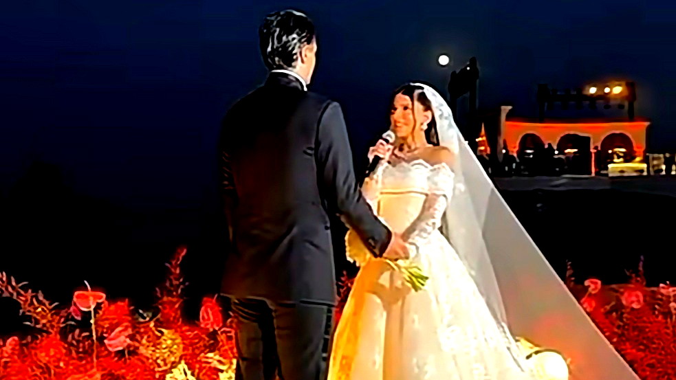 صانعة المحتوى نارين عمارة تتألق في ليلة زفافها وتصميم الفستان حديث الجمهور