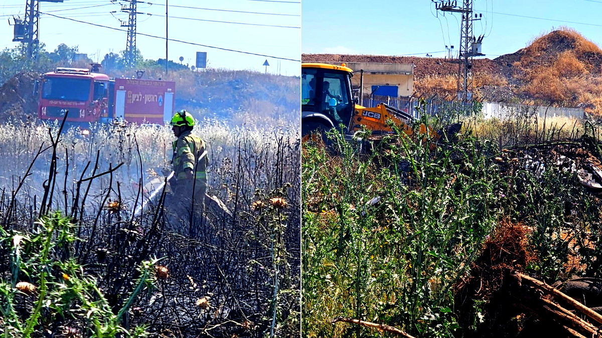 إخلاء منازل في الرملة إثر اندلاع حريق في منطقة مفتوحة 