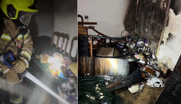 حيفا: رجل وامرأة بحالة متوسطة جرّاء حريق في مبنى سكني