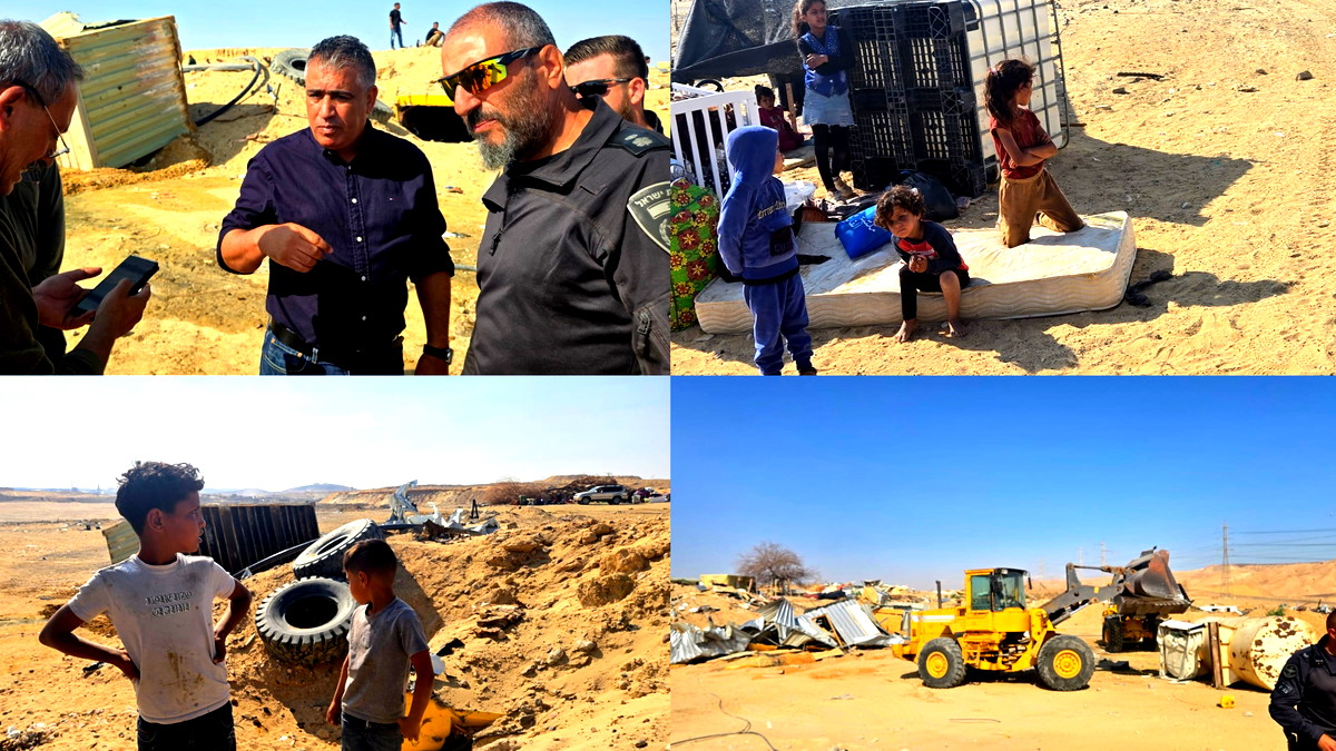 العطاونة: هدم بيوت عائلة أبو المسك في النقب حلقة من مسلسل التطهير العرقي الذي يتعرض له النقب