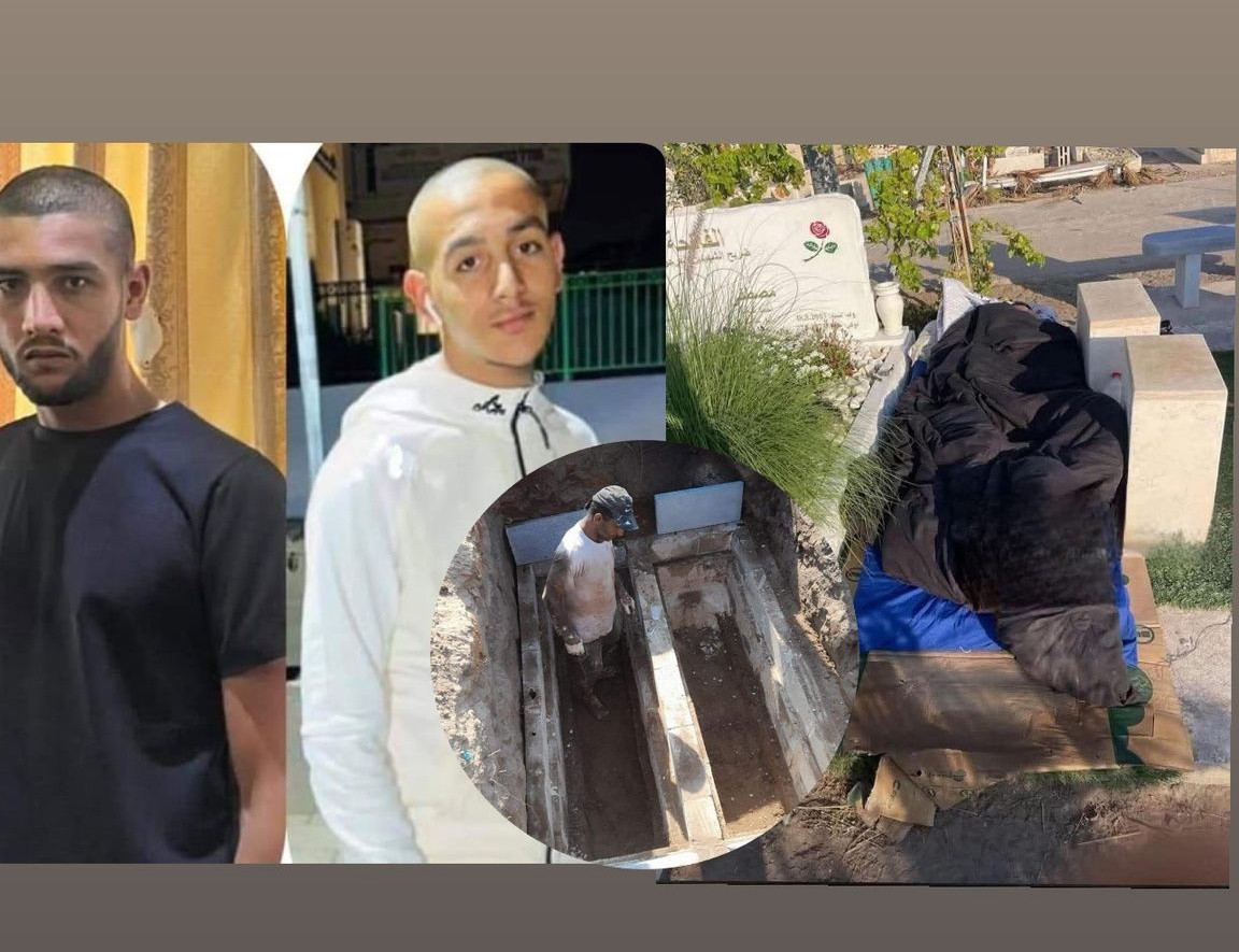 في مشهد يمزق القلوب - الأب ينام بجانب قبري ولديه مصطفى وكرم أبو حامد من جسر الزرقاء