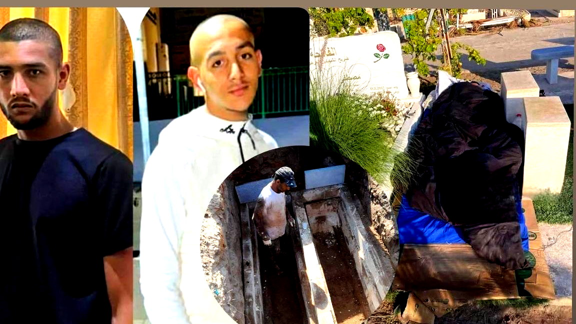 في مشهد يمزق القلوب - الأب ينام بجانب قبري ولديه مصطفى وكرم أبو حامد من جسر الزرقاء 