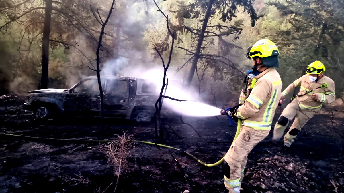العثور على جثة شخص متفحمة داخل سيارة مشتعلة في حرش بالجليل الأعلى
