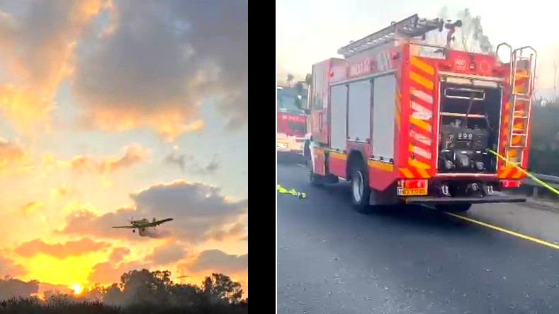 (فيديو) حريق في منطقة مفتوحة قرب الطريق 22 بمنطقة حيفا