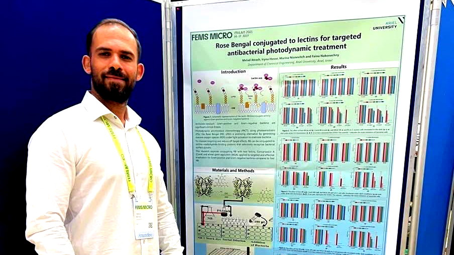جامعة أريئيل تختار طالب الدكتوراه ميلاد أطرش لتمثيلها في مؤتمر FEMS Micro 2025 الدولي
