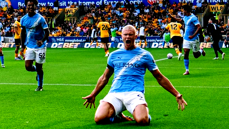 هالاند يفتك بولفرهامبتون وريندرز يرتدي عباءة دي بروين في سيتي