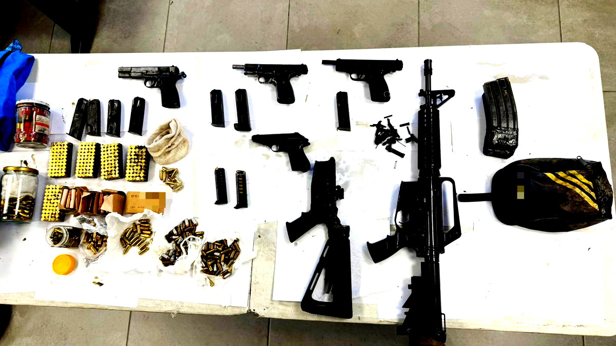 ضبط M16 , مسدّسات , قنبلة , وغيرها من الأسلحة في عيلوط 