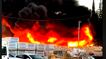  حريق كبير في قرية كابول ..والشرطة ترجح بان الخلفية جنائية