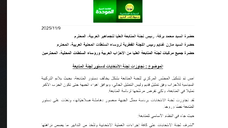 الإسلامية والموحّدة تطالب بتصحيح تجاوزات دستورية للجنة انتخابات المتابعة بعد خفض تمثيلها بـ 3 مقاعد ورفع تمثيل الجبهة بمقعدين