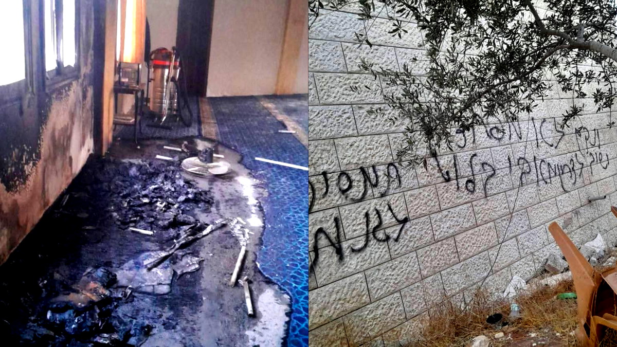 مصادر فلسطينية: مستوطنون يحرقون مسجدًا في ديراستيا ويكتبون شعارات عنصرية