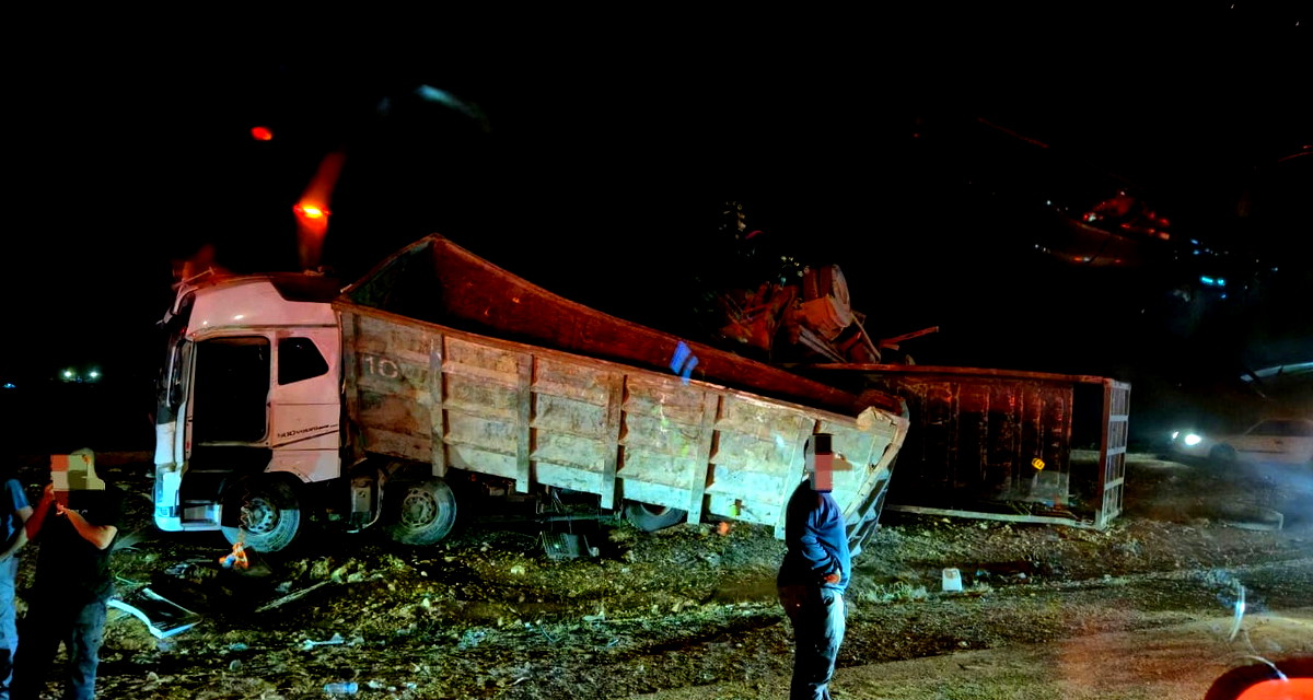 النقب: إصابة متوسطة جرّاء انقلاب شاحنة