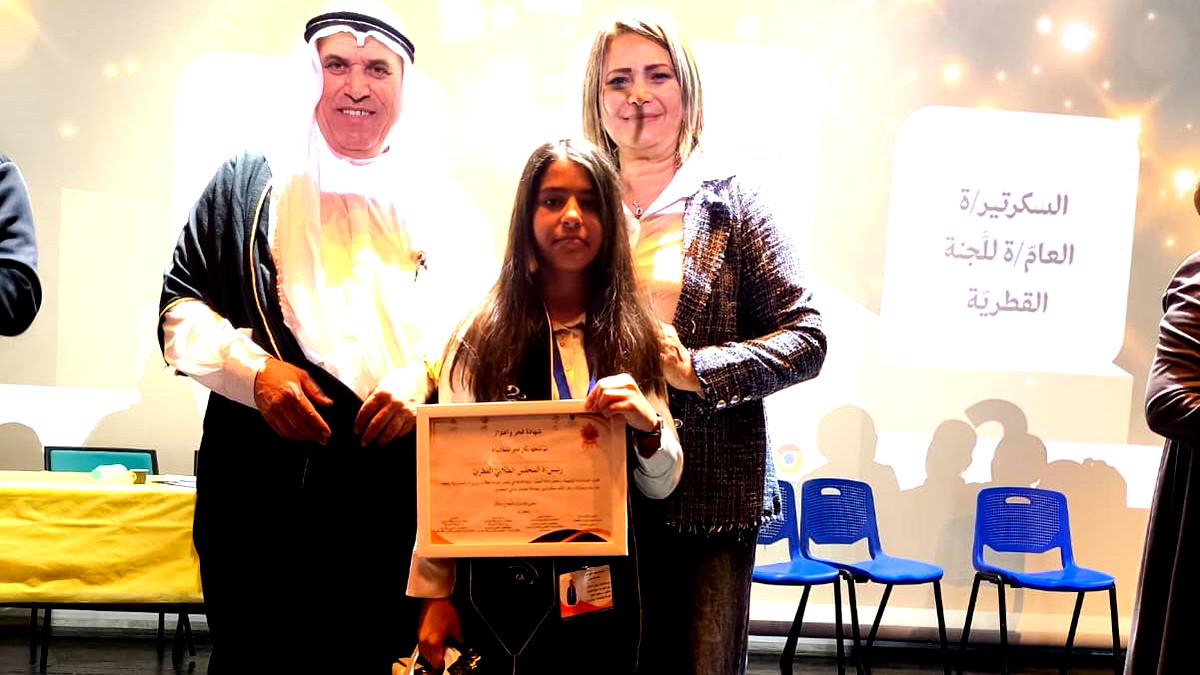 مدرسة البيادر- حورة: فوز الطالبة تسنيم حماد القواعين بالمرتبة الأولى على مستوى الدولة في مسابقة فن الخطابة