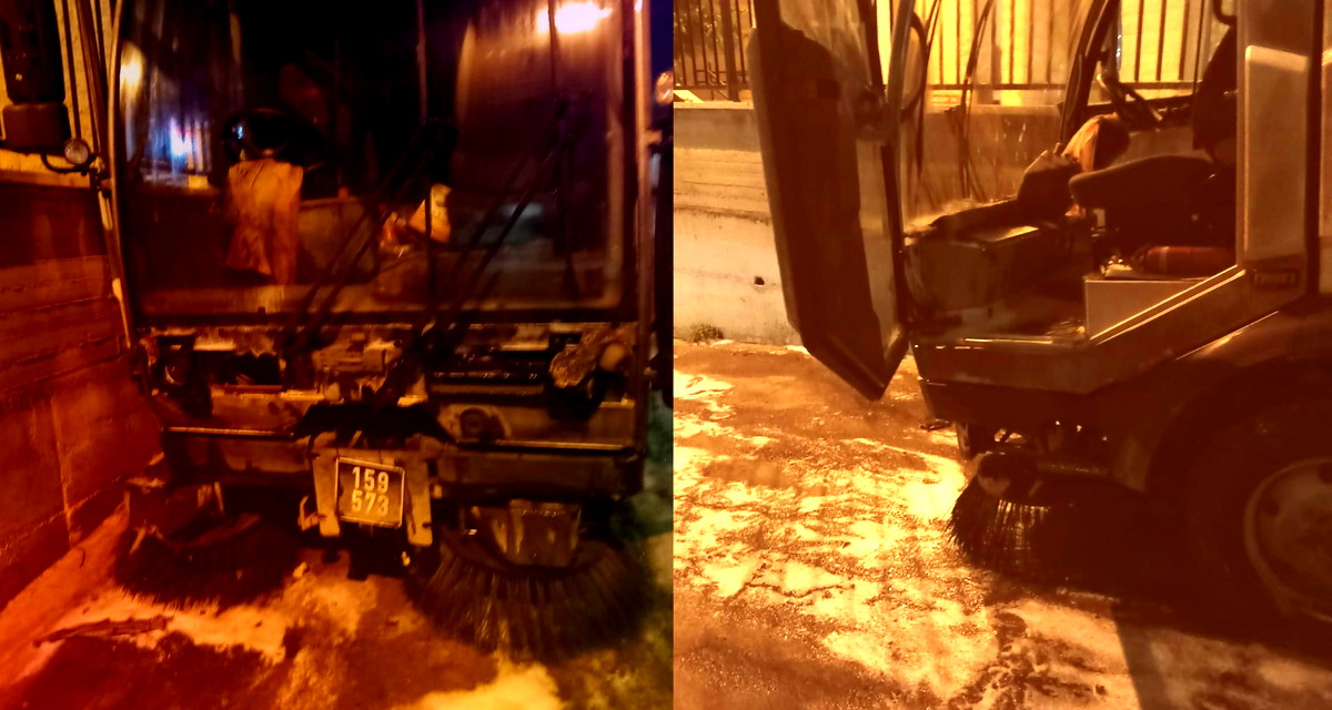 مجهولون يضرمون النار في مكنسة كهربائية تابعة لبلدية عرابة